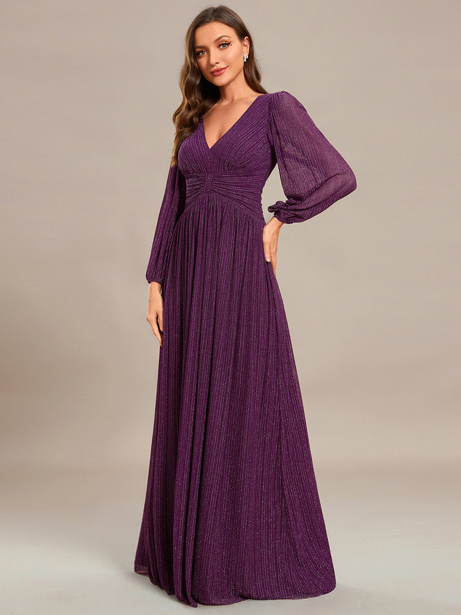 ever BRYM|Sparkle Long Sleeve Formal Evening Dress with A-line Silhouette