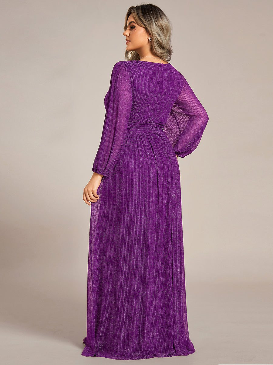 ever BRYM|Sparkle Long Sleeve Formal Evening Dress with A-line Silhouette