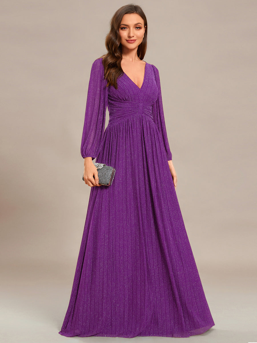 ever BRYM|Sparkle Long Sleeve Formal Evening Dress with A-line Silhouette