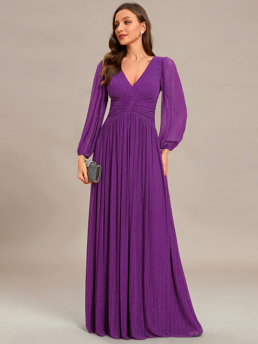 ever BRYM|Sparkle Long Sleeve Formal Evening Dress with A-line Silhouette