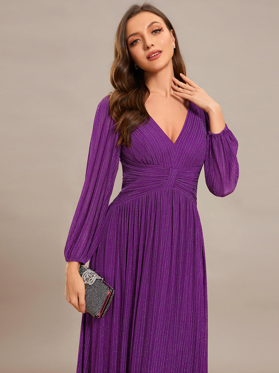 ever BRYM|Sparkle Long Sleeve Formal Evening Dress with A-line Silhouette