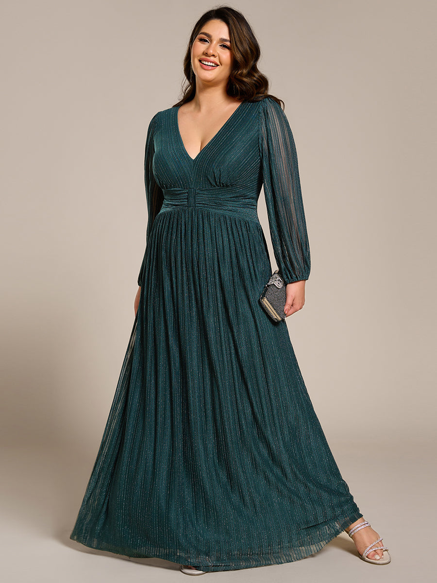 ever BRYM|Sparkle Long Sleeve Formal Evening Dress with A-line Silhouette