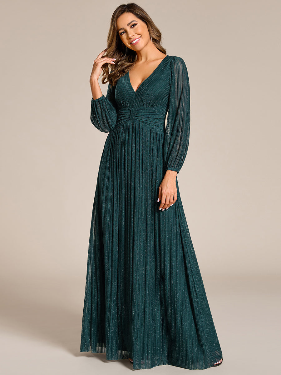 ever BRYM|Sparkle Long Sleeve Formal Evening Dress with A-line Silhouette