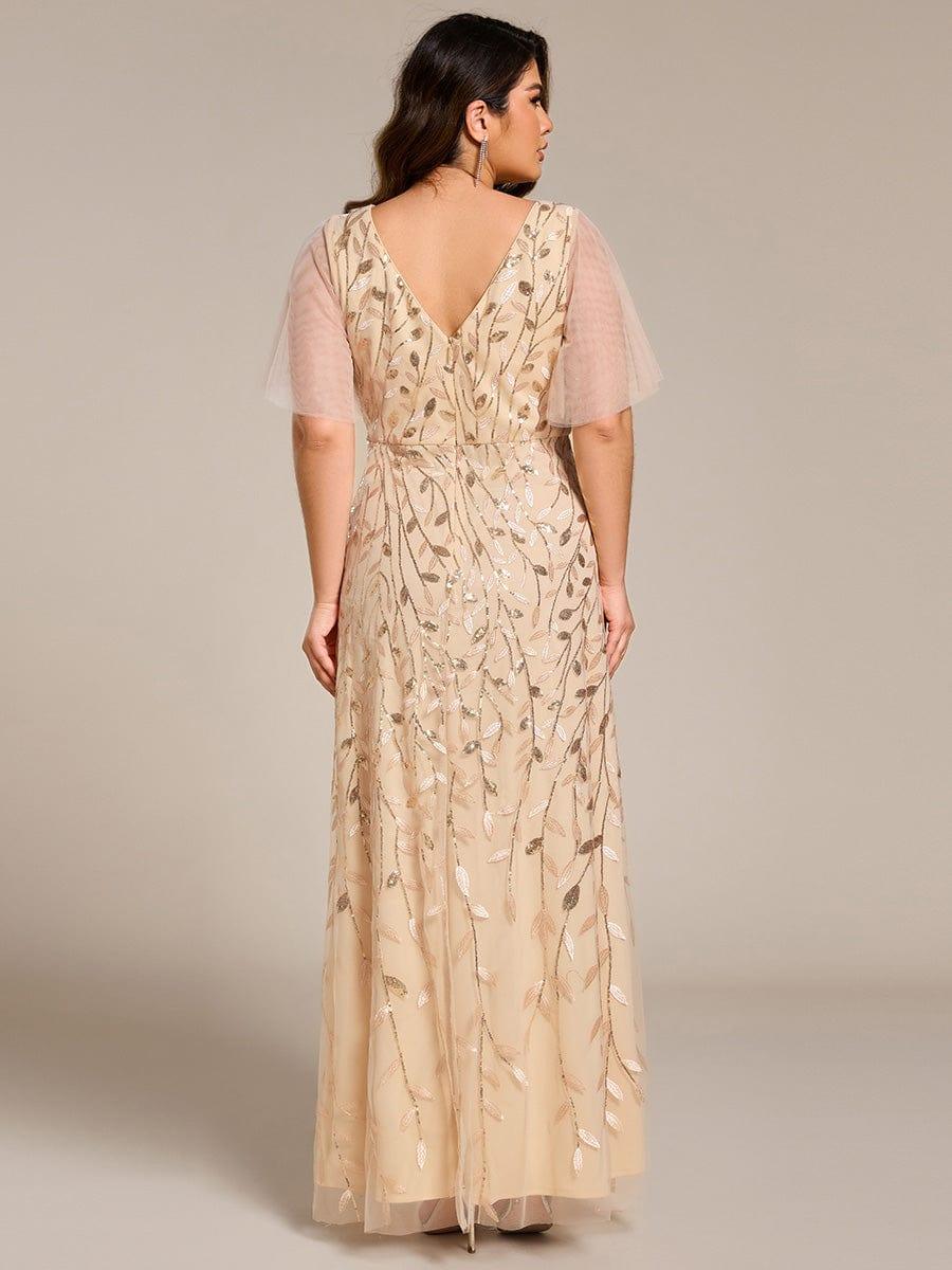 ever ALIX|V-Neck High Slit Sequined Evening Dresses