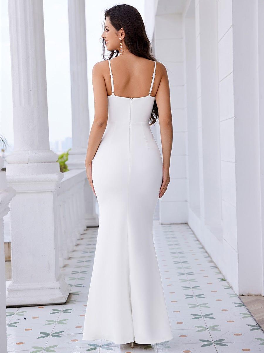 Elegant Spaghetti Strap Beaded Bodycon Evening Dress