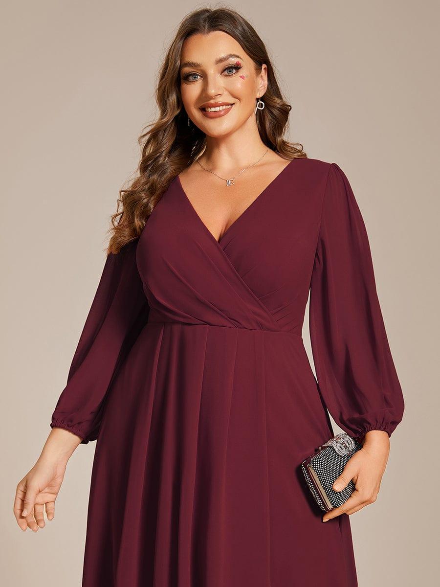 ever BRIAR|Elegant 3/4 Sleeve V-Neck High Low Chiffon Wedding Guest Dress