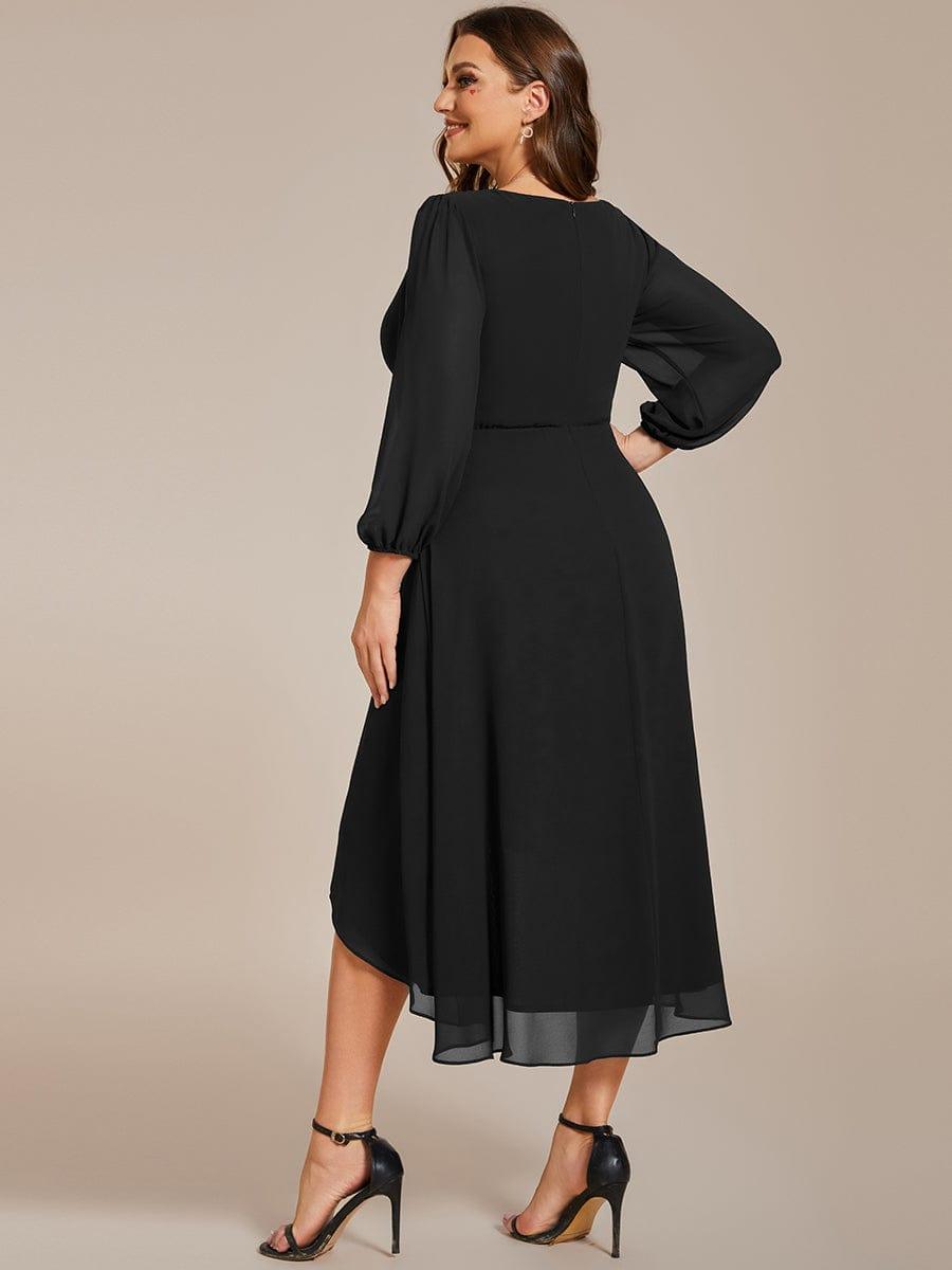 ever BRIAR|Elegant 3/4 Sleeve V-Neck High Low Chiffon Wedding Guest Dress