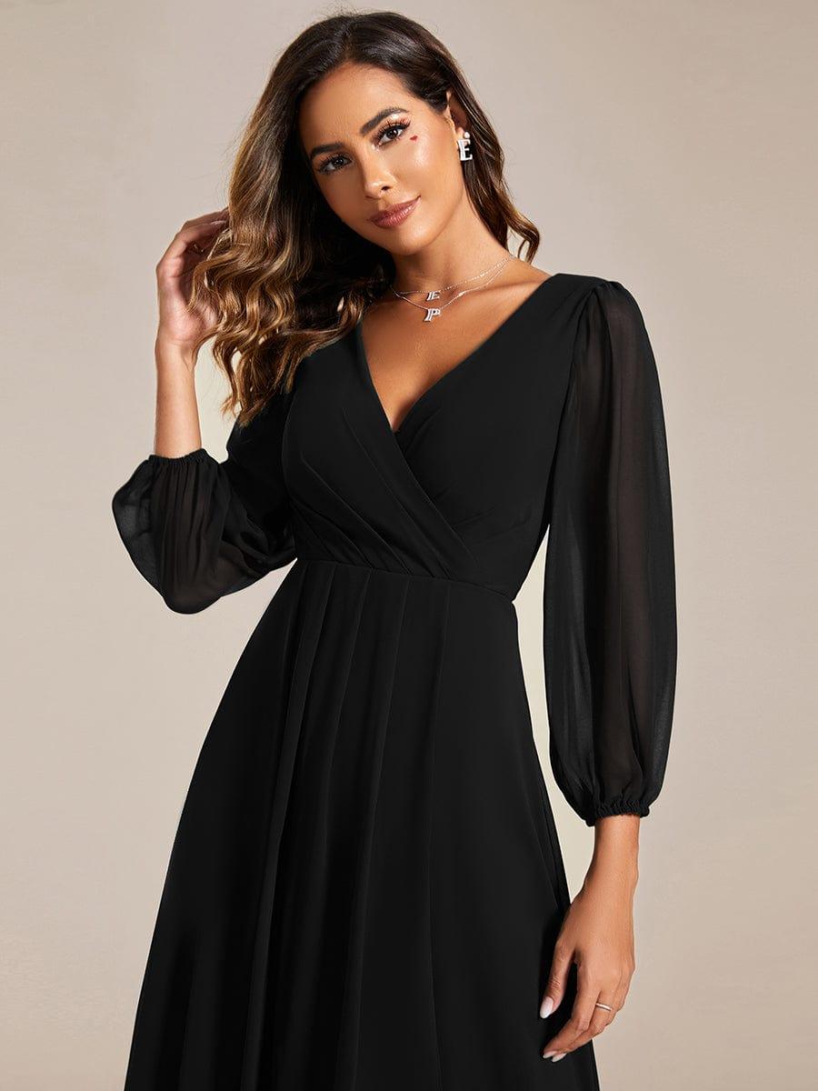 ever BRIAR|Elegant 3/4 Sleeve V-Neck High Low Chiffon Wedding Guest Dress