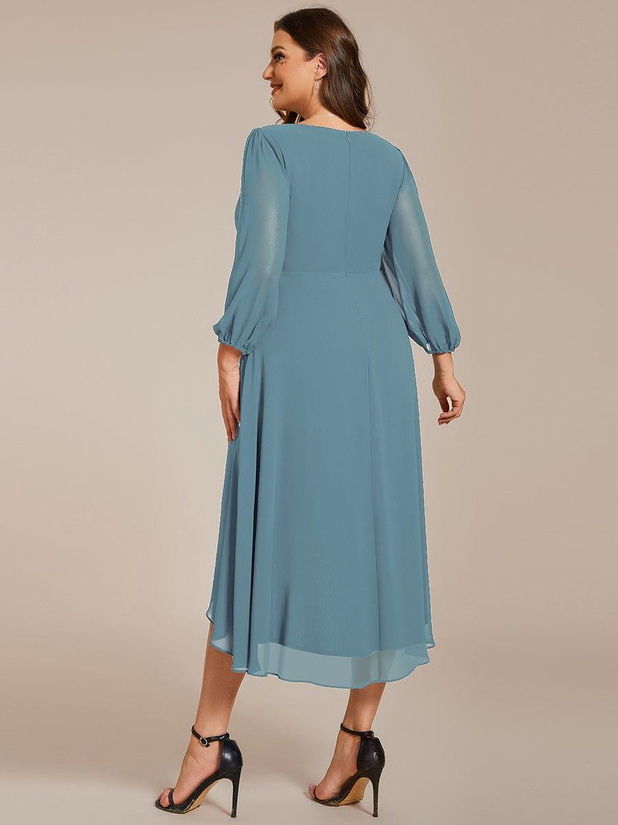 ever BRIAR|Elegant 3/4 Sleeve V-Neck High Low Chiffon Wedding Guest Dress
