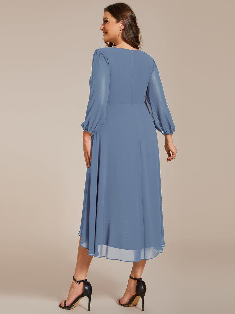 ever BRIAR|Elegant 3/4 Sleeve V-Neck High Low Chiffon Wedding Guest Dress