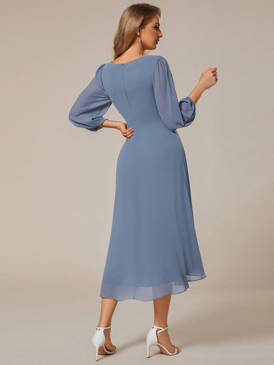 ever BRIAR|Elegant 3/4 Sleeve V-Neck High Low Chiffon Wedding Guest Dress