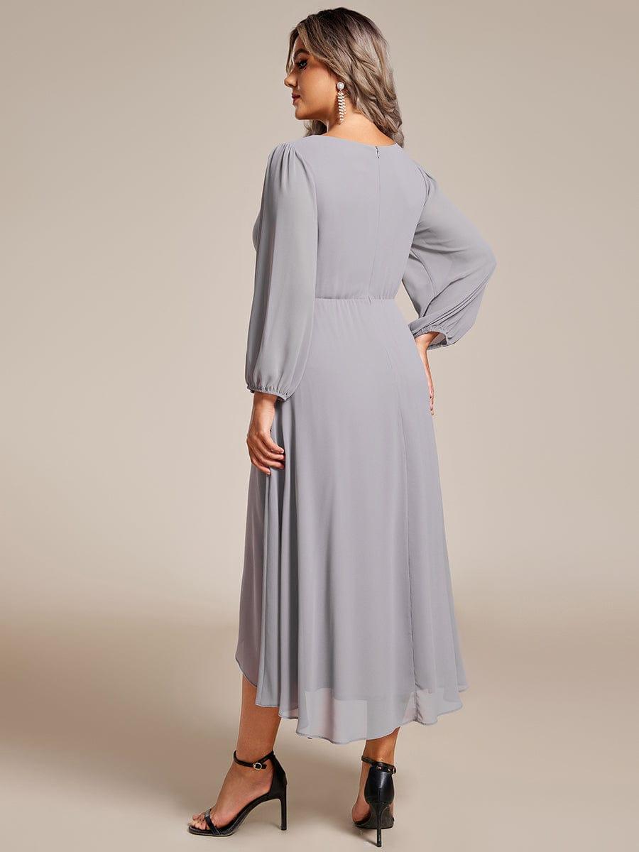 ever BRIAR|Elegant 3/4 Sleeve V-Neck High Low Chiffon Wedding Guest Dress