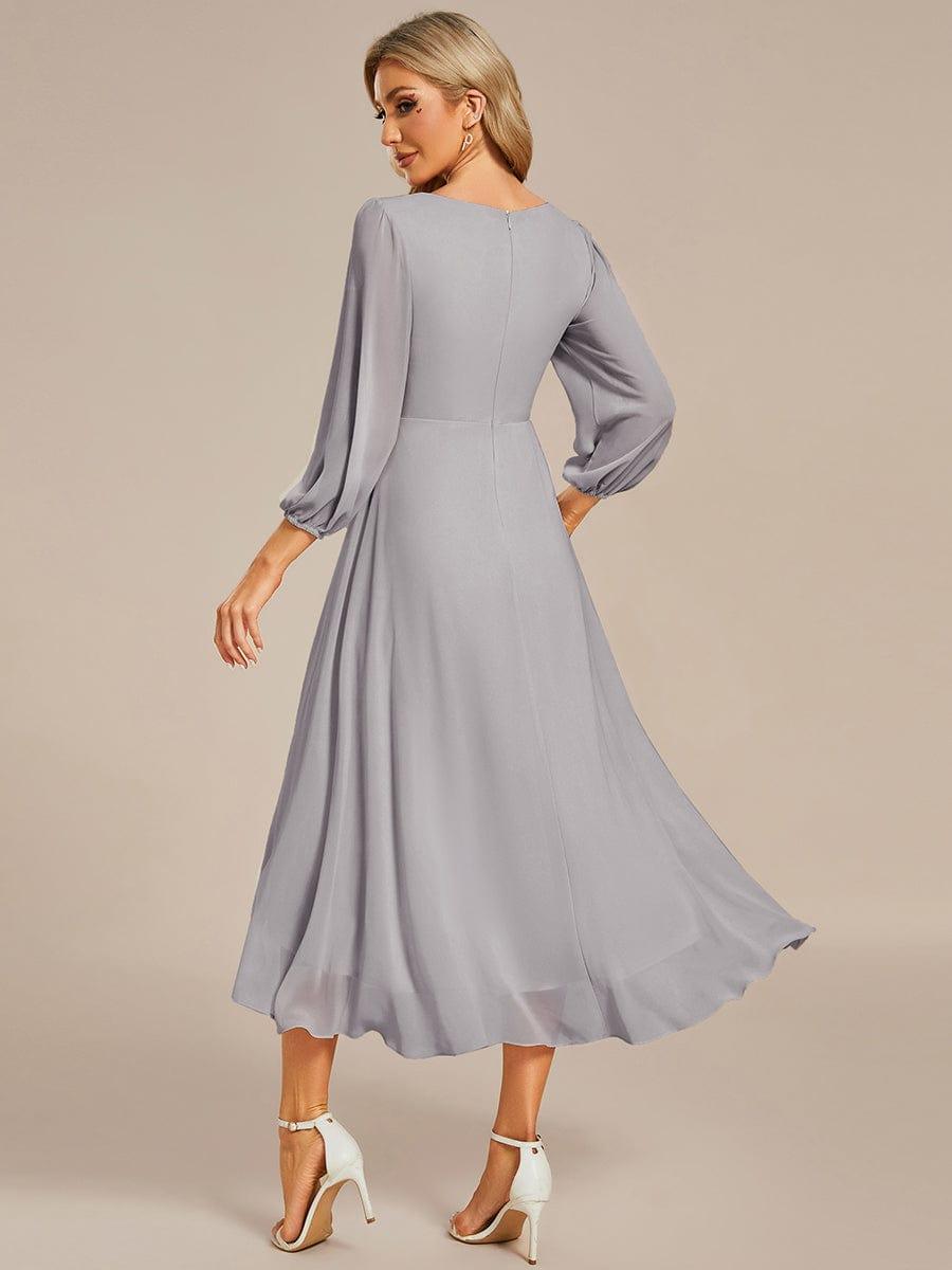 ever BRIAR|Elegant 3/4 Sleeve V-Neck High Low Chiffon Wedding Guest Dress