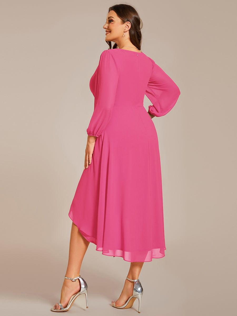 ever BRIAR|Elegant 3/4 Sleeve V-Neck High Low Chiffon Wedding Guest Dress