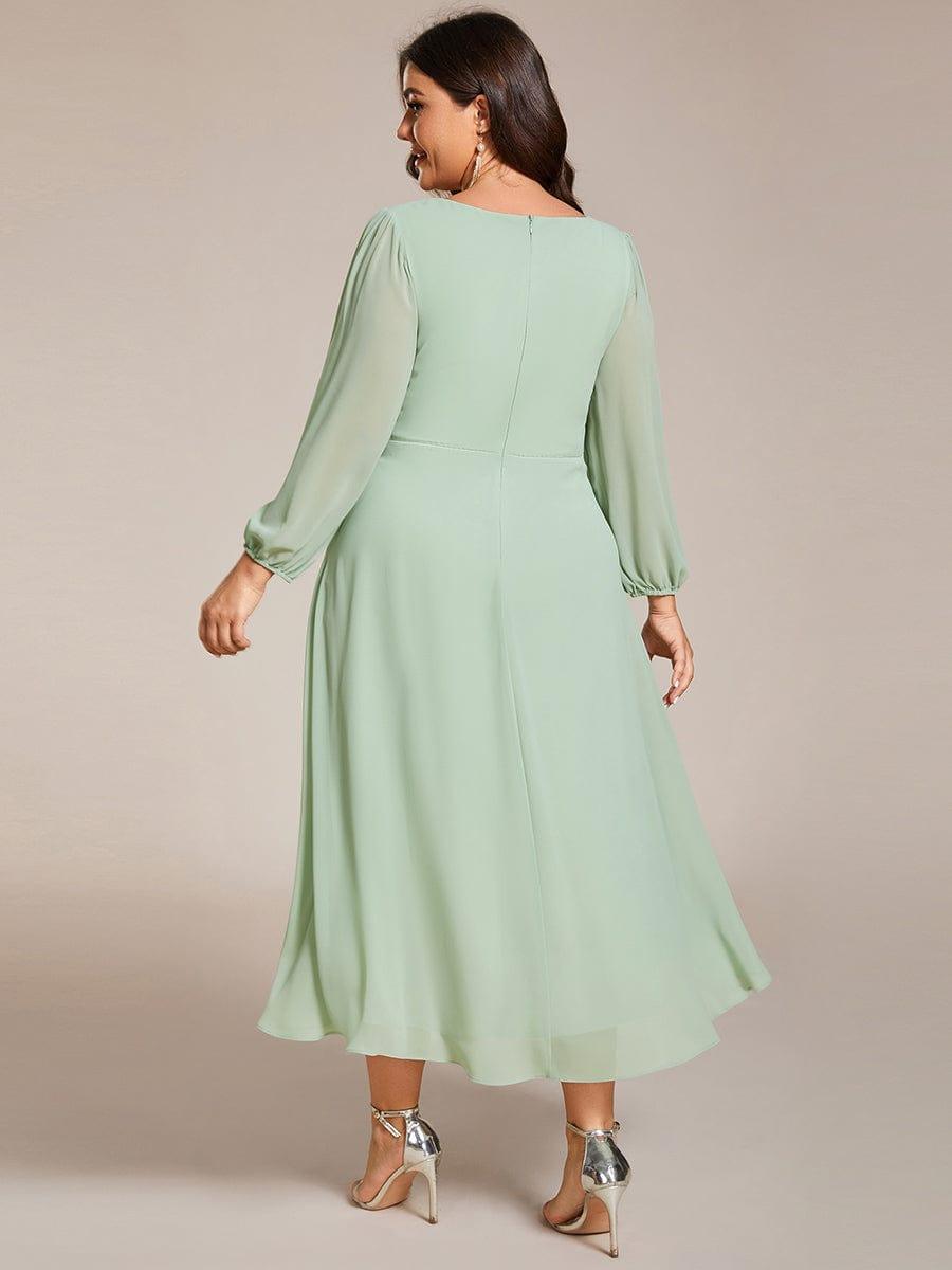 ever BRIAR|Elegant 3/4 Sleeve V-Neck High Low Chiffon Wedding Guest Dress