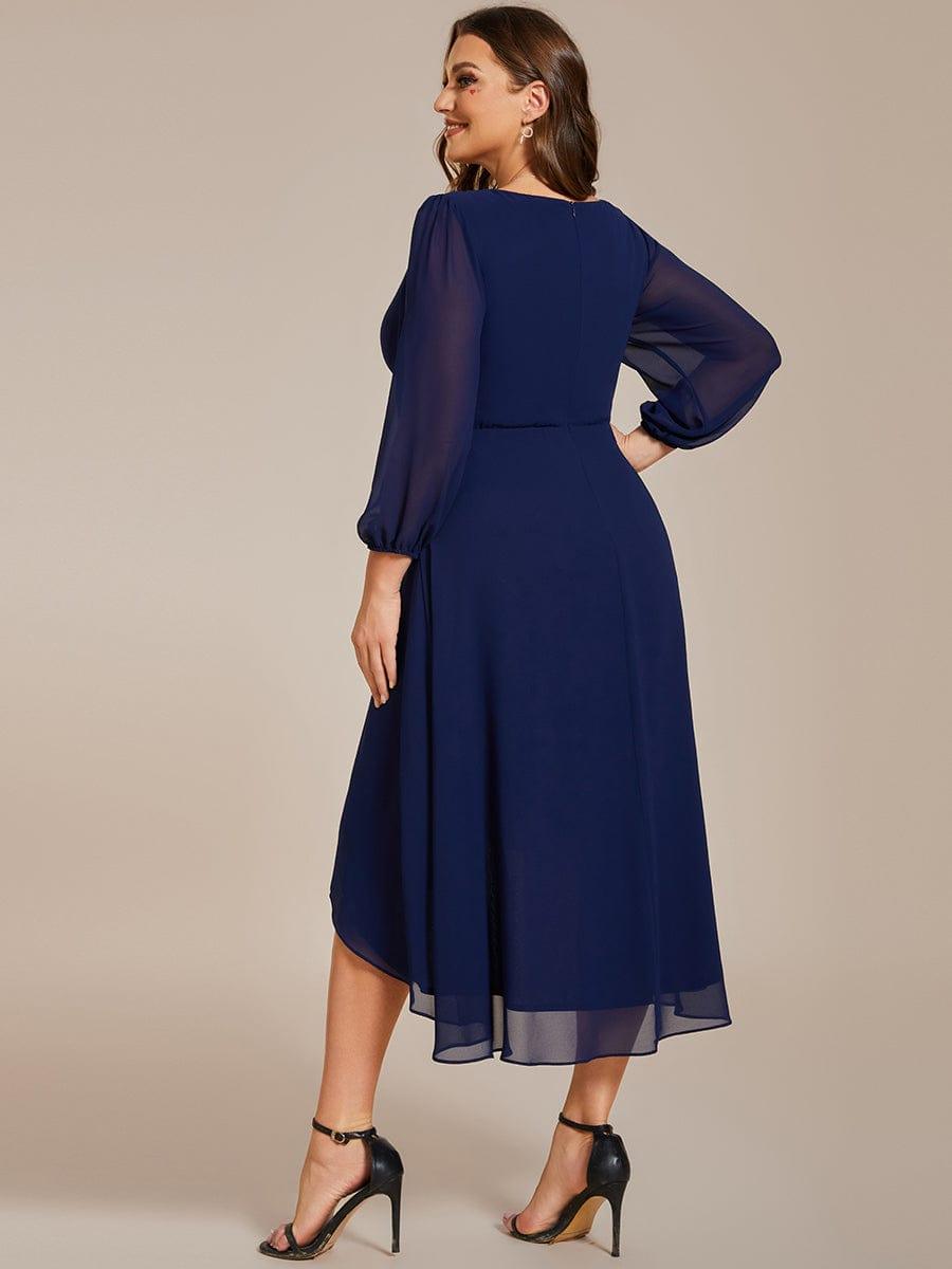 ever BRIAR|Elegant 3/4 Sleeve V-Neck High Low Chiffon Wedding Guest Dress