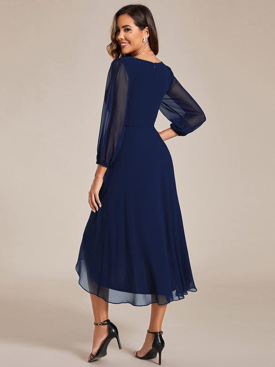 ever BRIAR|Elegant 3/4 Sleeve V-Neck High Low Chiffon Wedding Guest Dress