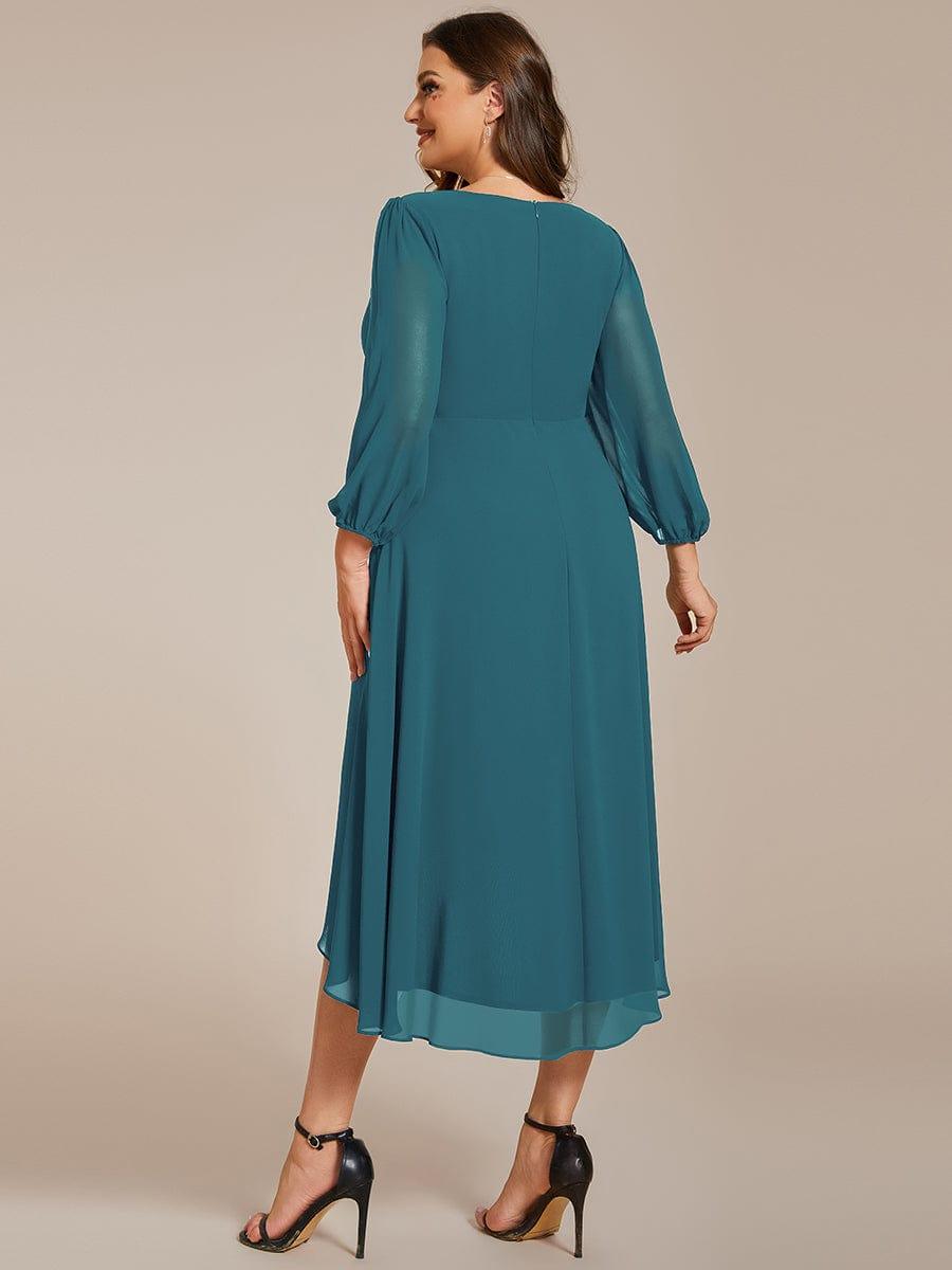 ever BRIAR|Elegant 3/4 Sleeve V-Neck High Low Chiffon Wedding Guest Dress