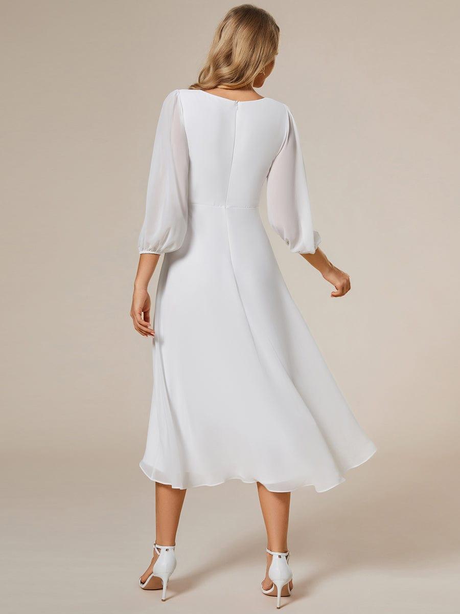 ever BRIAR|Elegant 3/4 Sleeve V-Neck High Low Chiffon Wedding Guest Dress