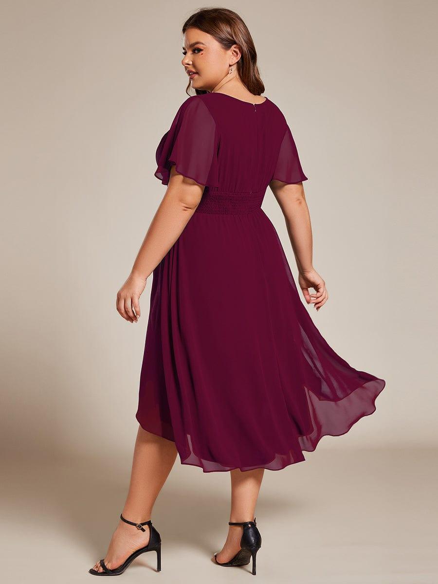 ever EDEN|Flowy Chiffon Round Neckline A-Line Knee Length Wedding Guest Dress