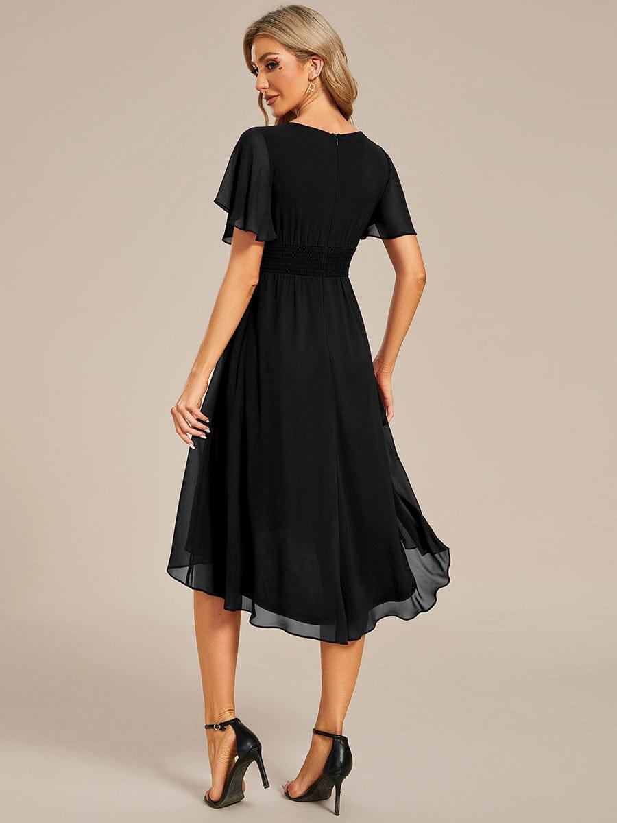ever EDEN|Flowy Chiffon Round Neckline A-Line Knee Length Wedding Guest Dress