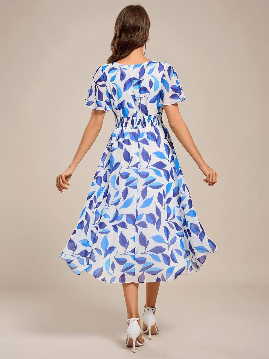 ever EDEN|Flowy Chiffon Round Neckline A-Line Knee Length Wedding Guest Dress