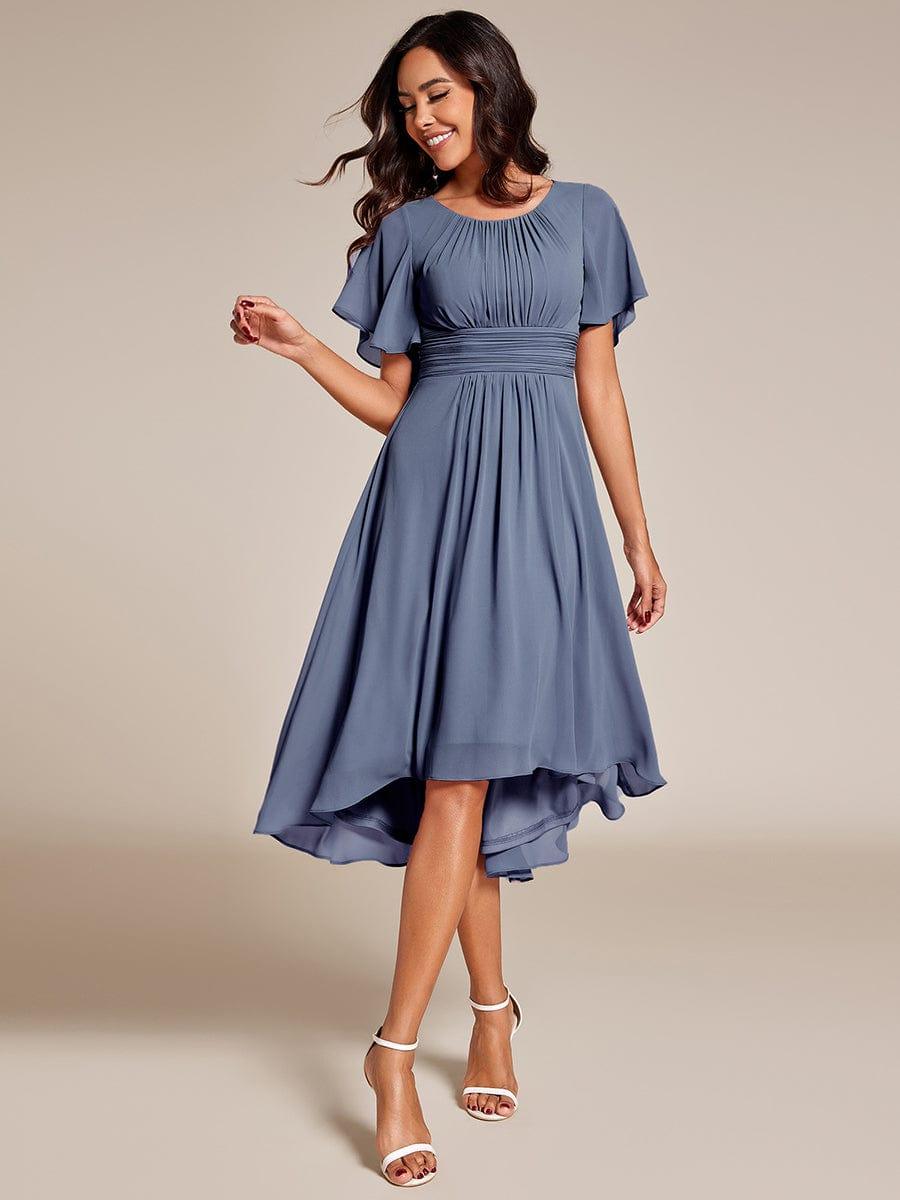 ever EDEN|Flowy Chiffon Round Neckline A-Line Knee Length Wedding Guest Dress