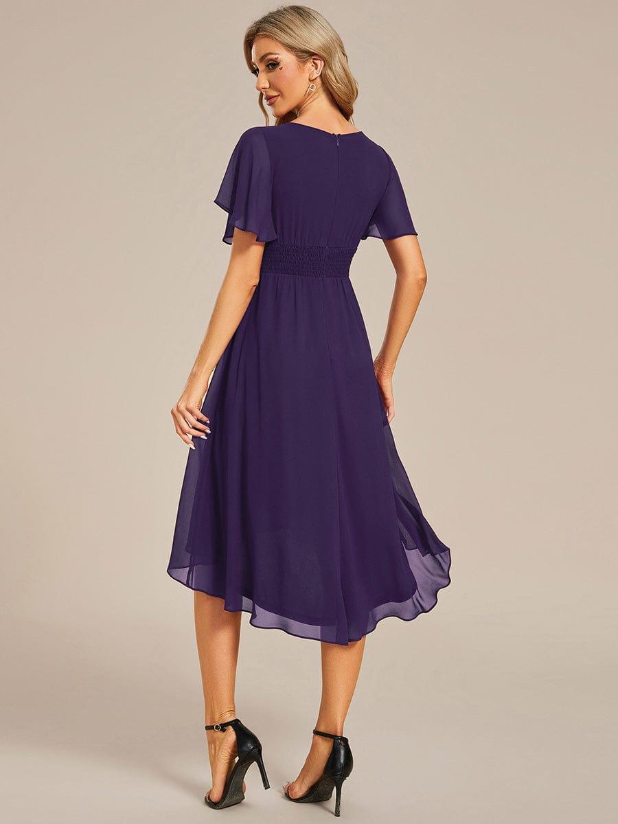 ever EDEN|Flowy Chiffon Round Neckline A-Line Knee Length Wedding Guest Dress