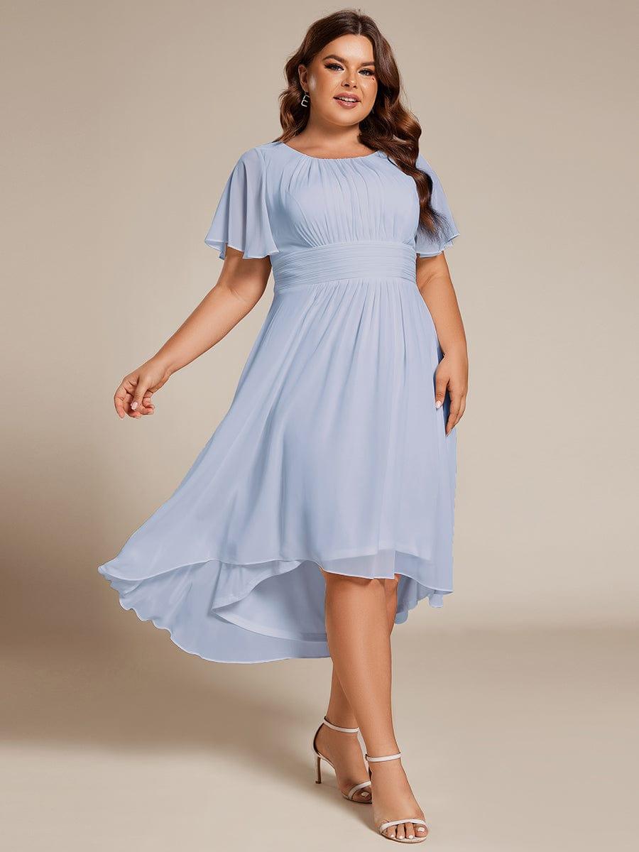 ever EDEN|Flowy Chiffon Round Neckline A-Line Knee Length Wedding Guest Dress