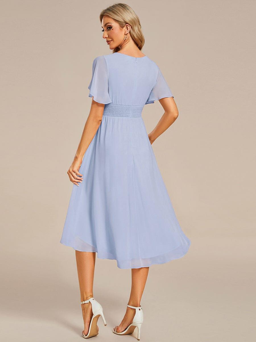 ever EDEN|Flowy Chiffon Round Neckline A-Line Knee Length Wedding Guest Dress