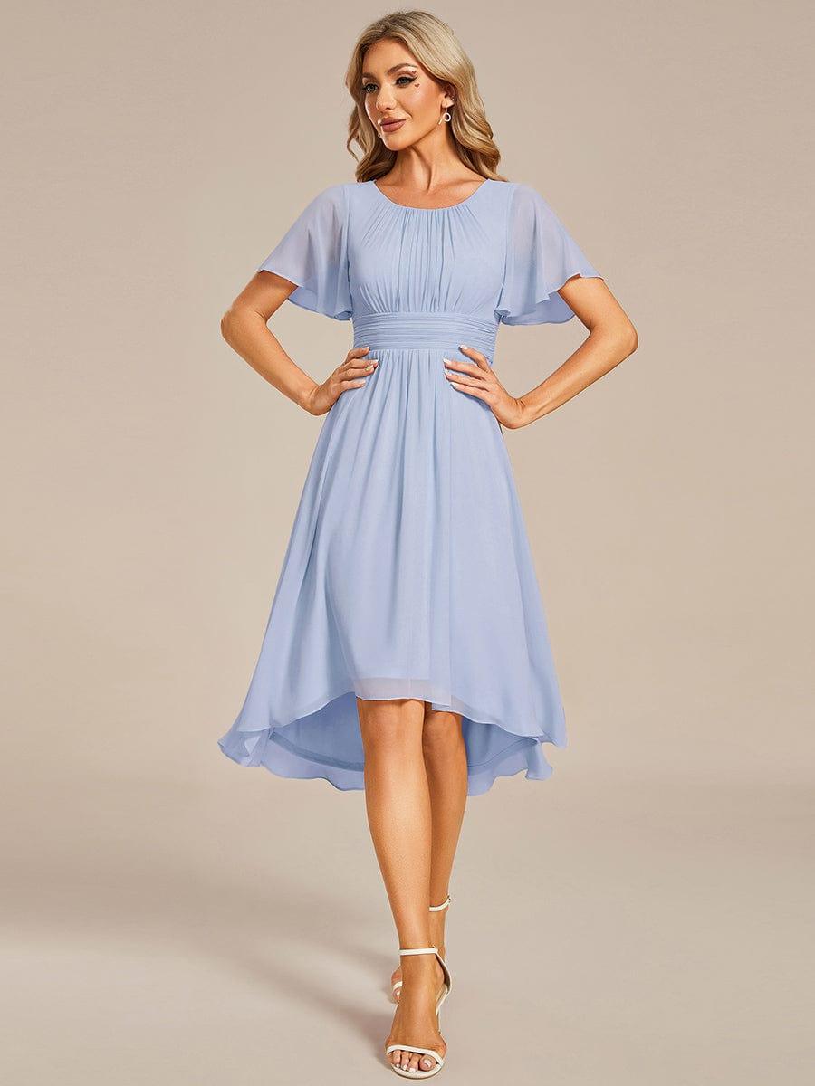 ever EDEN|Flowy Chiffon Round Neckline A-Line Knee Length Wedding Guest Dress