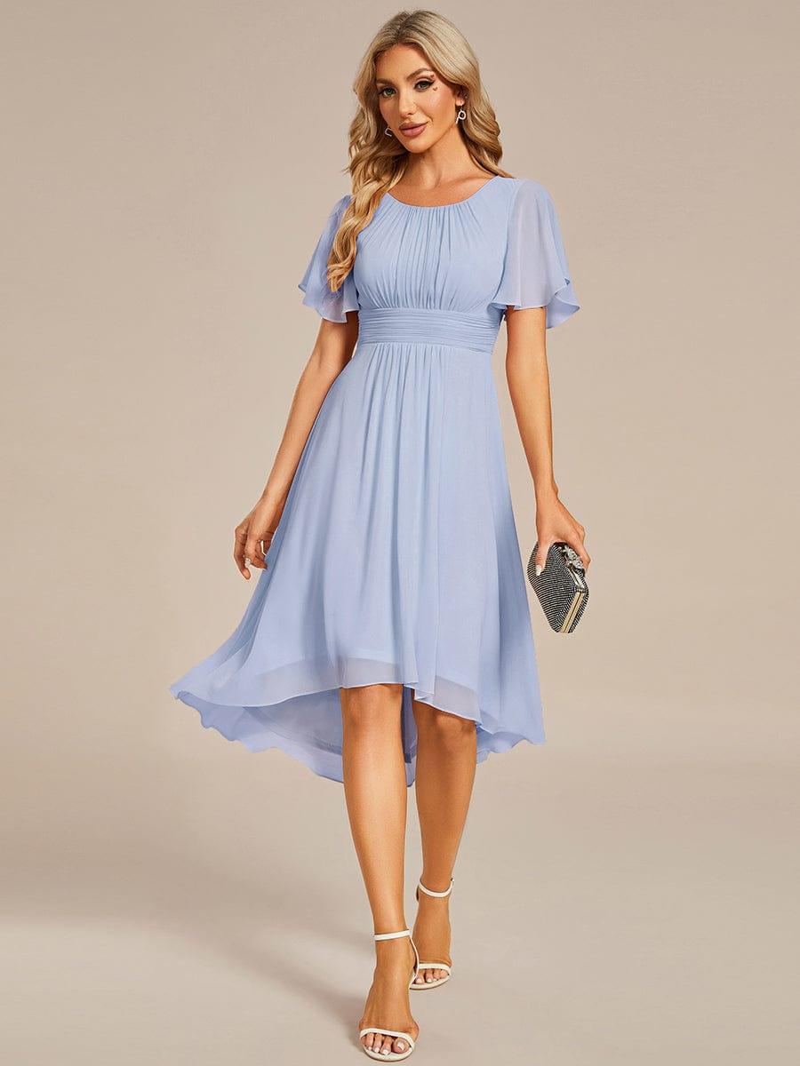 ever EDEN|Flowy Chiffon Round Neckline A-Line Knee Length Wedding Guest Dress