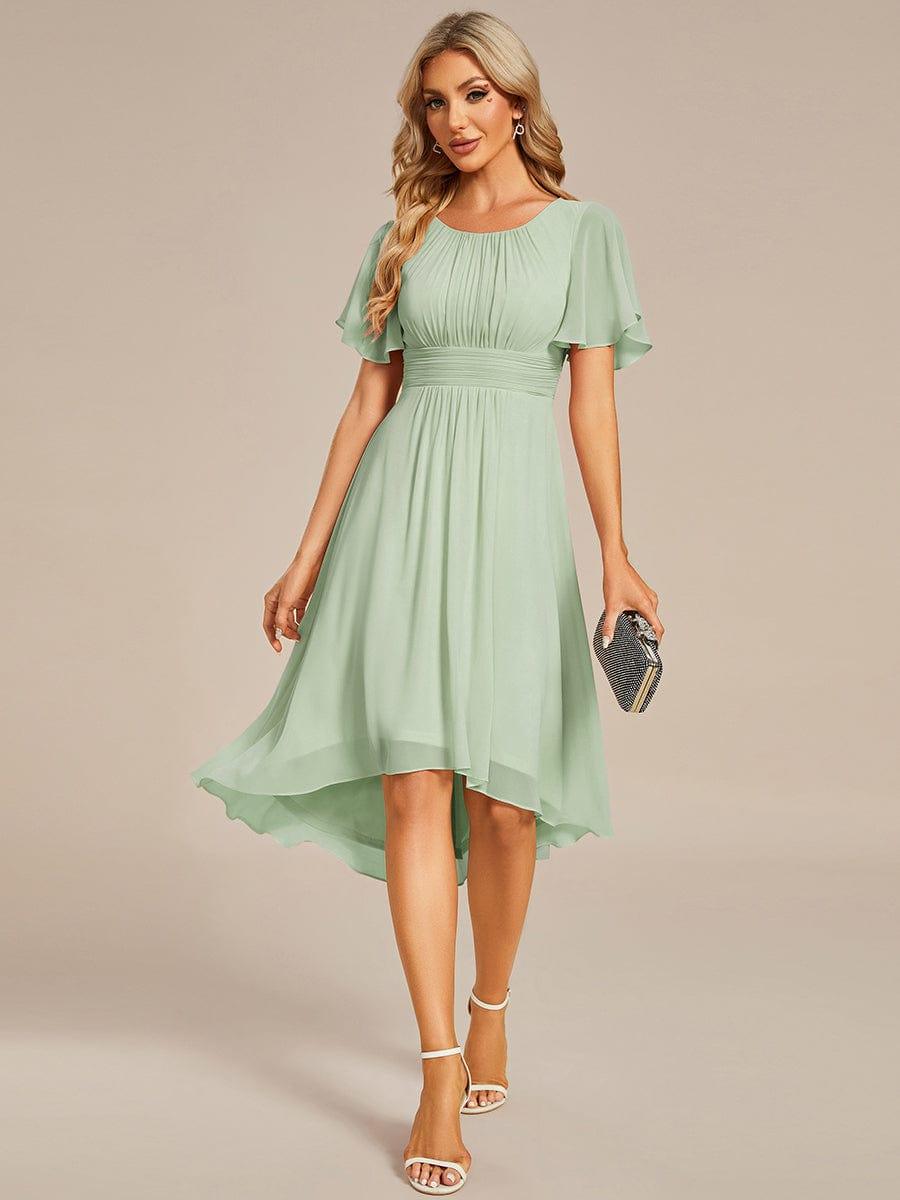 ever EDEN|Flowy Chiffon Round Neckline A-Line Knee Length Wedding Guest Dress