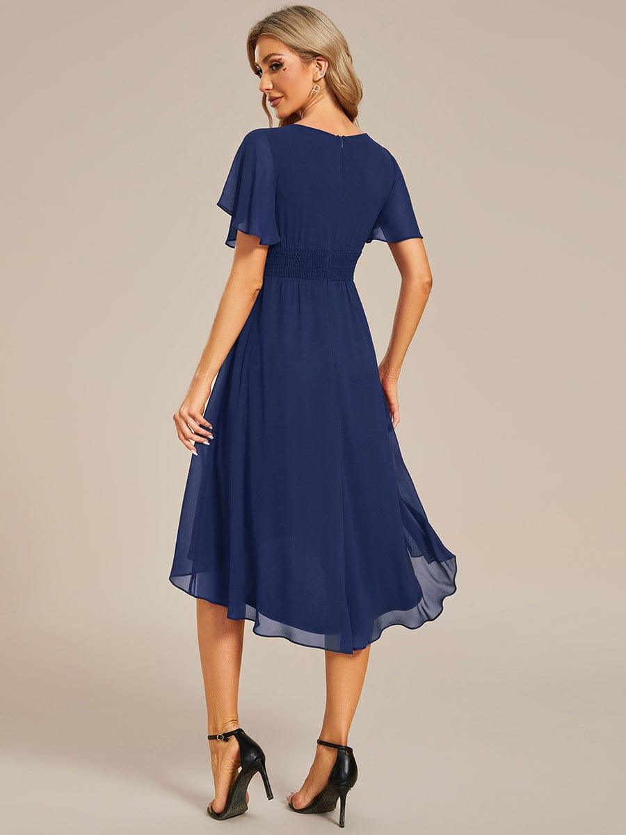ever EDEN|Flowy Chiffon Round Neckline A-Line Knee Length Wedding Guest Dress