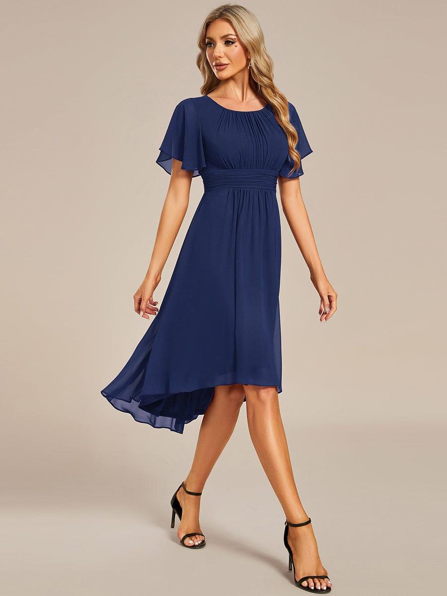 ever EDEN|Flowy Chiffon Round Neckline A-Line Knee Length Wedding Guest Dress