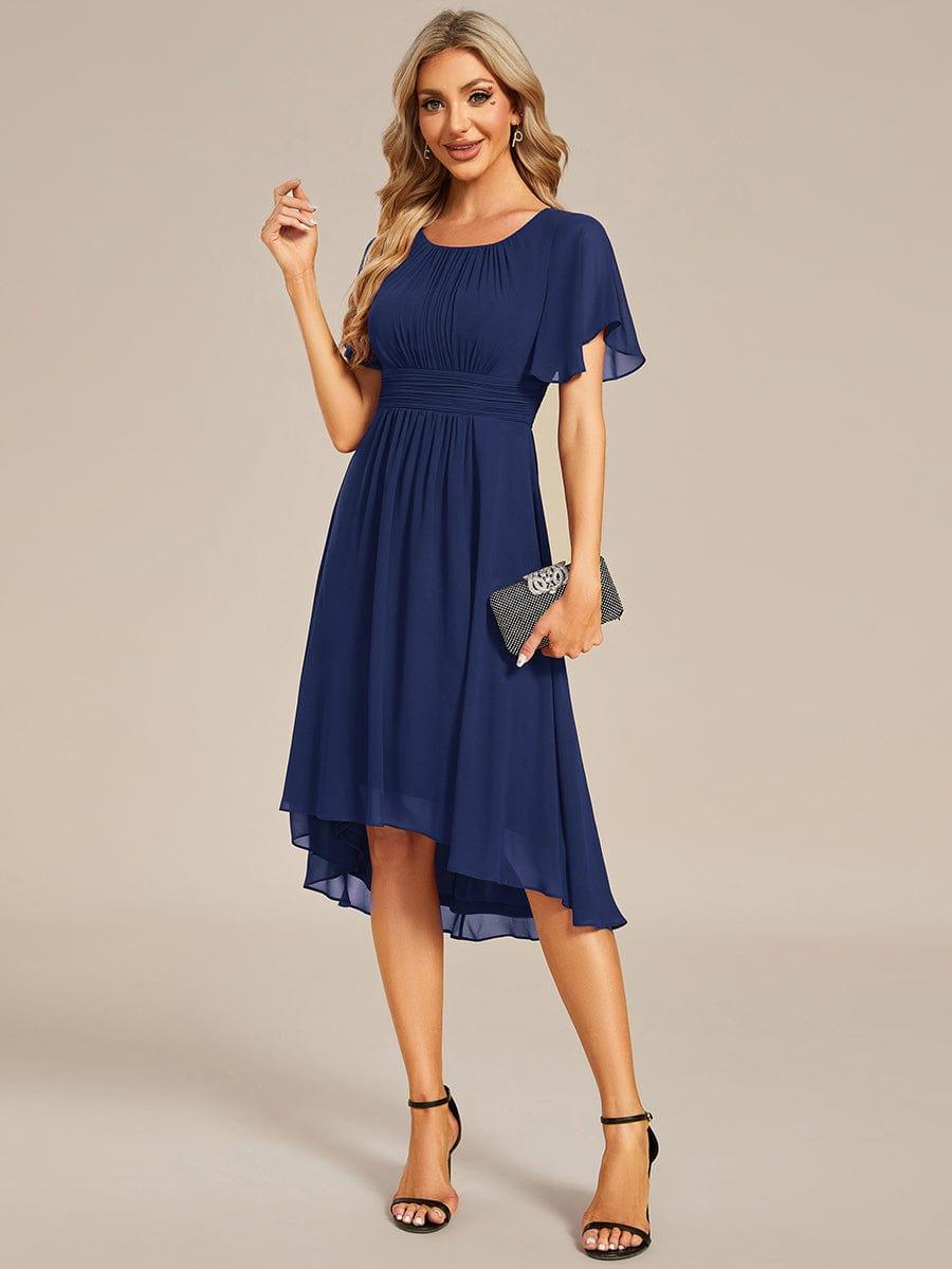 ever EDEN|Flowy Chiffon Round Neckline A-Line Knee Length Wedding Guest Dress