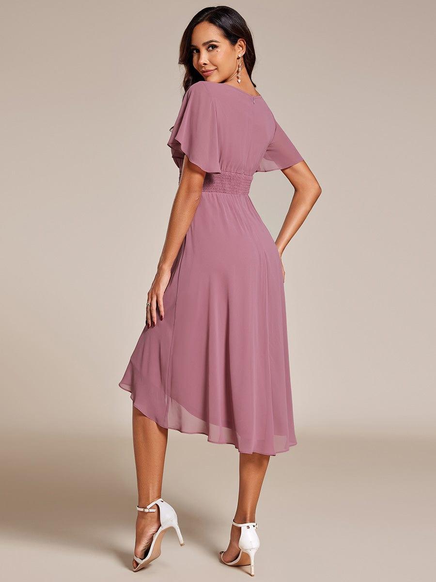 ever EDEN|Flowy Chiffon Round Neckline A-Line Knee Length Wedding Guest Dress