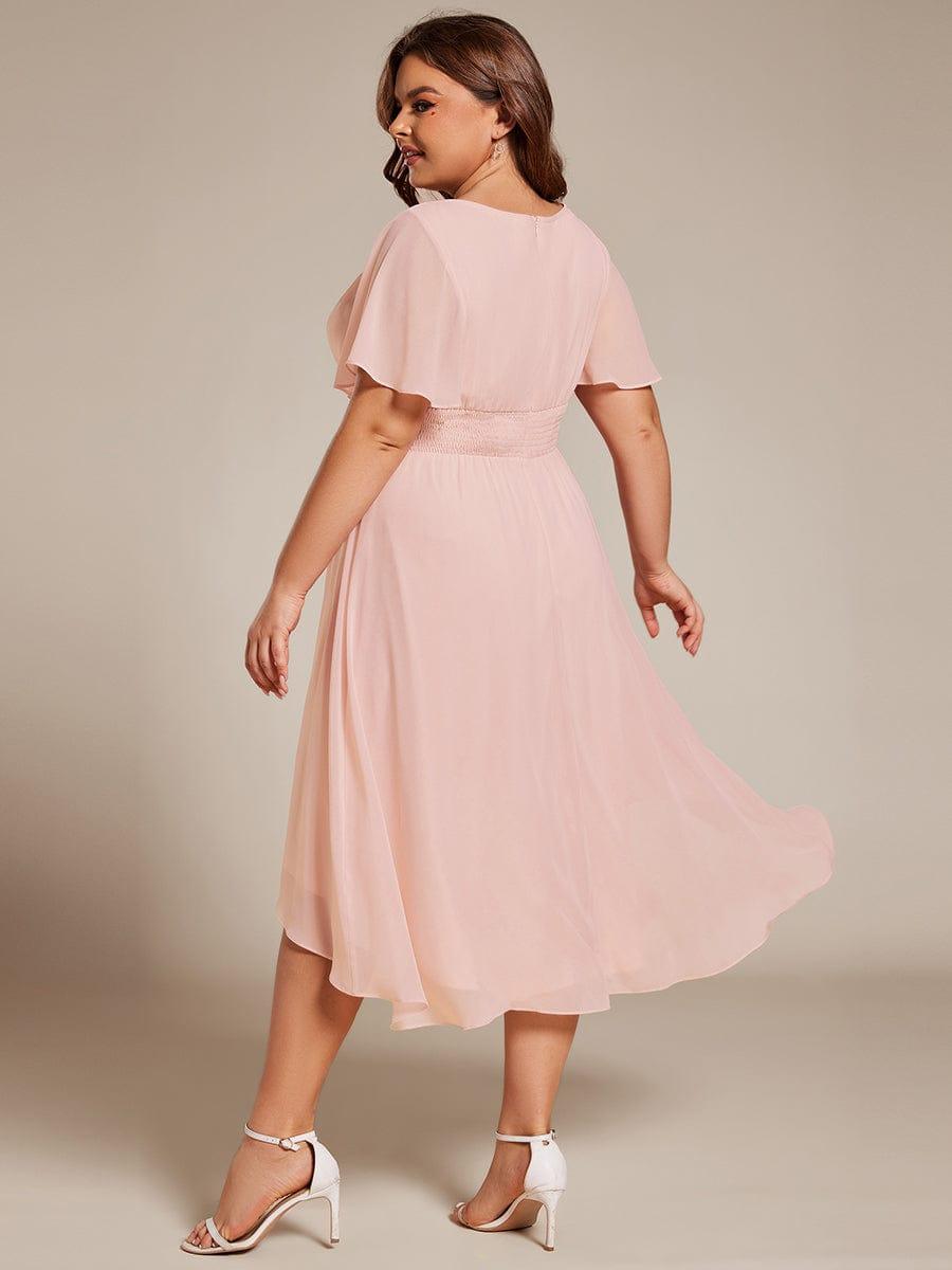 ever EDEN|Flowy Chiffon Round Neckline A-Line Knee Length Wedding Guest Dress