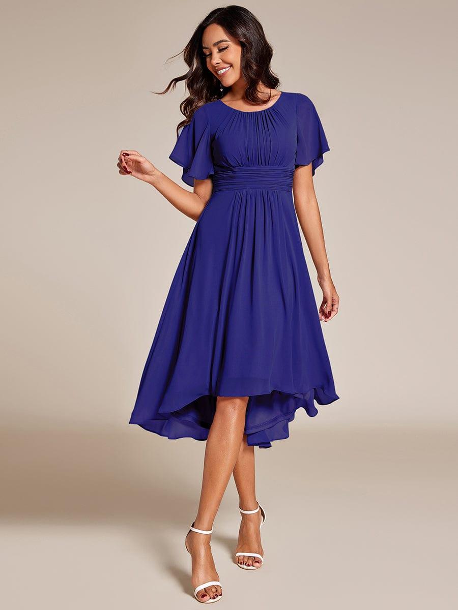 ever EDEN|Flowy Chiffon Round Neckline A-Line Knee Length Wedding Guest Dress