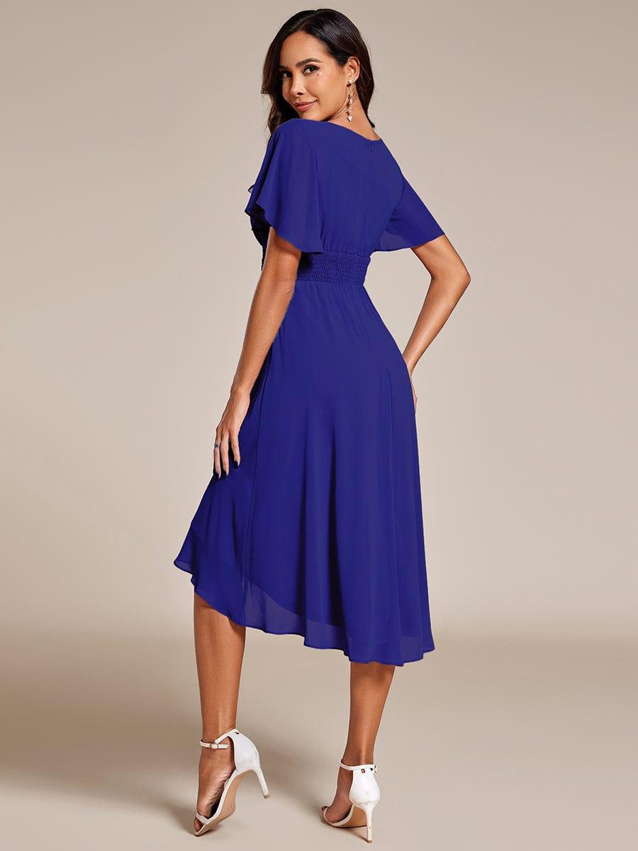 ever EDEN|Flowy Chiffon Round Neckline A-Line Knee Length Wedding Guest Dress