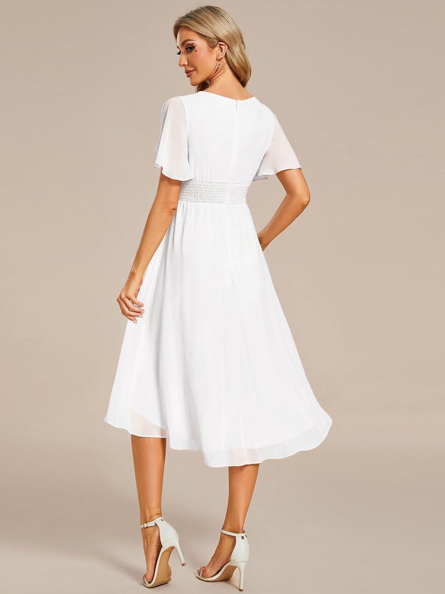 ever EDEN|Flowy Chiffon Round Neckline A-Line Knee Length Wedding Guest Dress