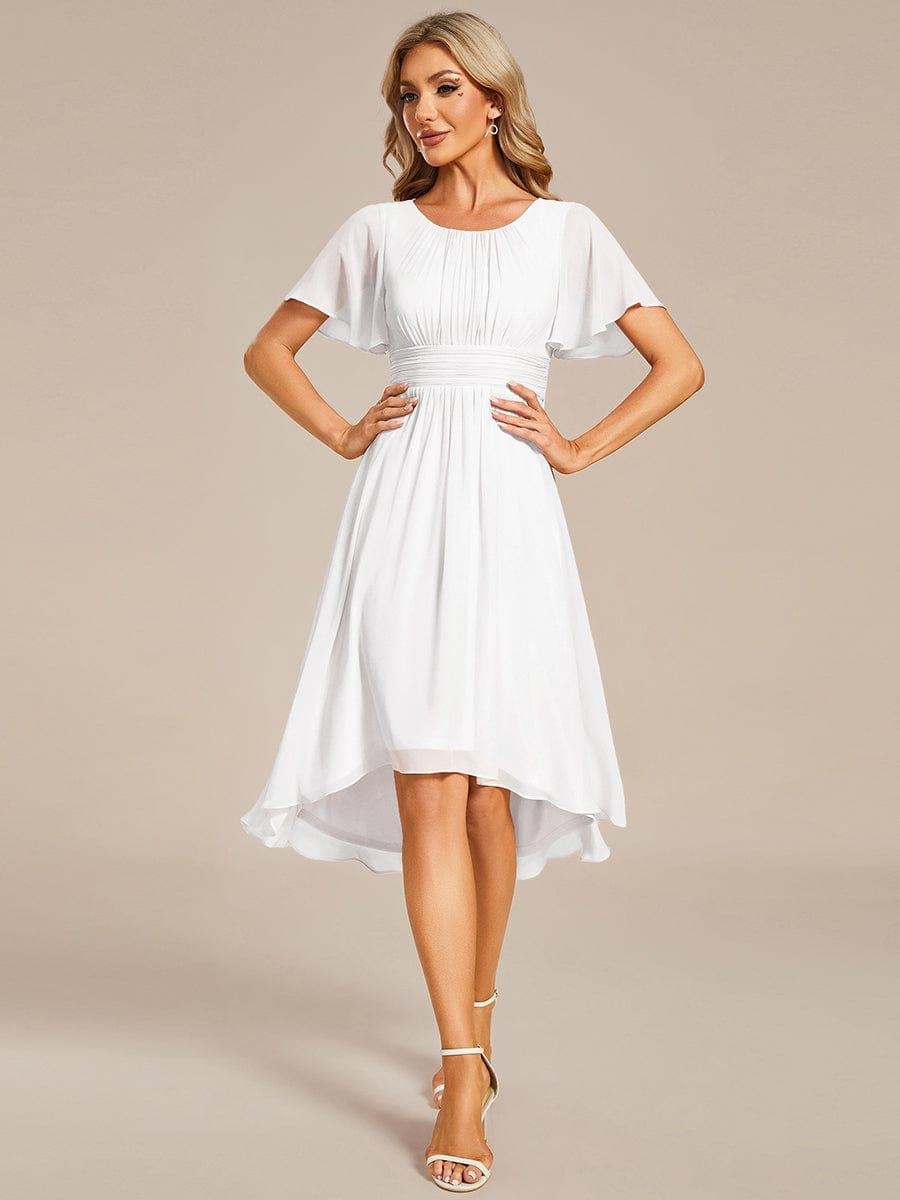 ever EDEN|Flowy Chiffon Round Neckline A-Line Knee Length Wedding Guest Dress