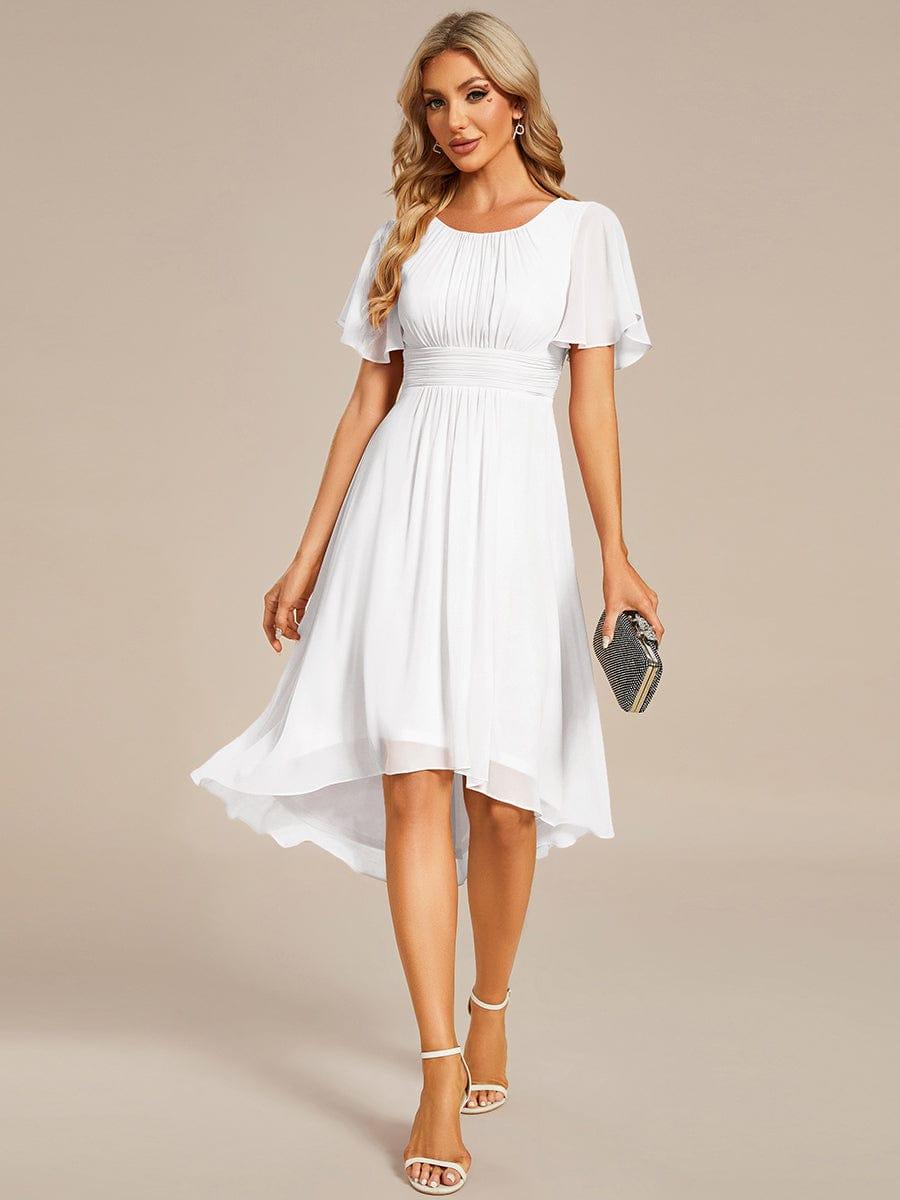 ever EDEN|Flowy Chiffon Round Neckline A-Line Knee Length Wedding Guest Dress