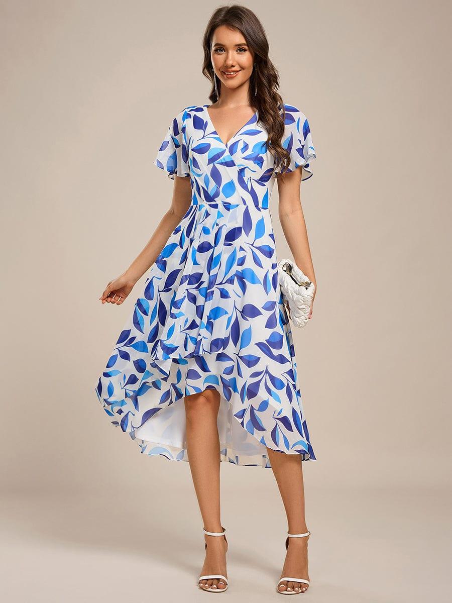 ever CATALEYA|Short Sleeve Ruffled Floral Midi Wedding Guest Dress