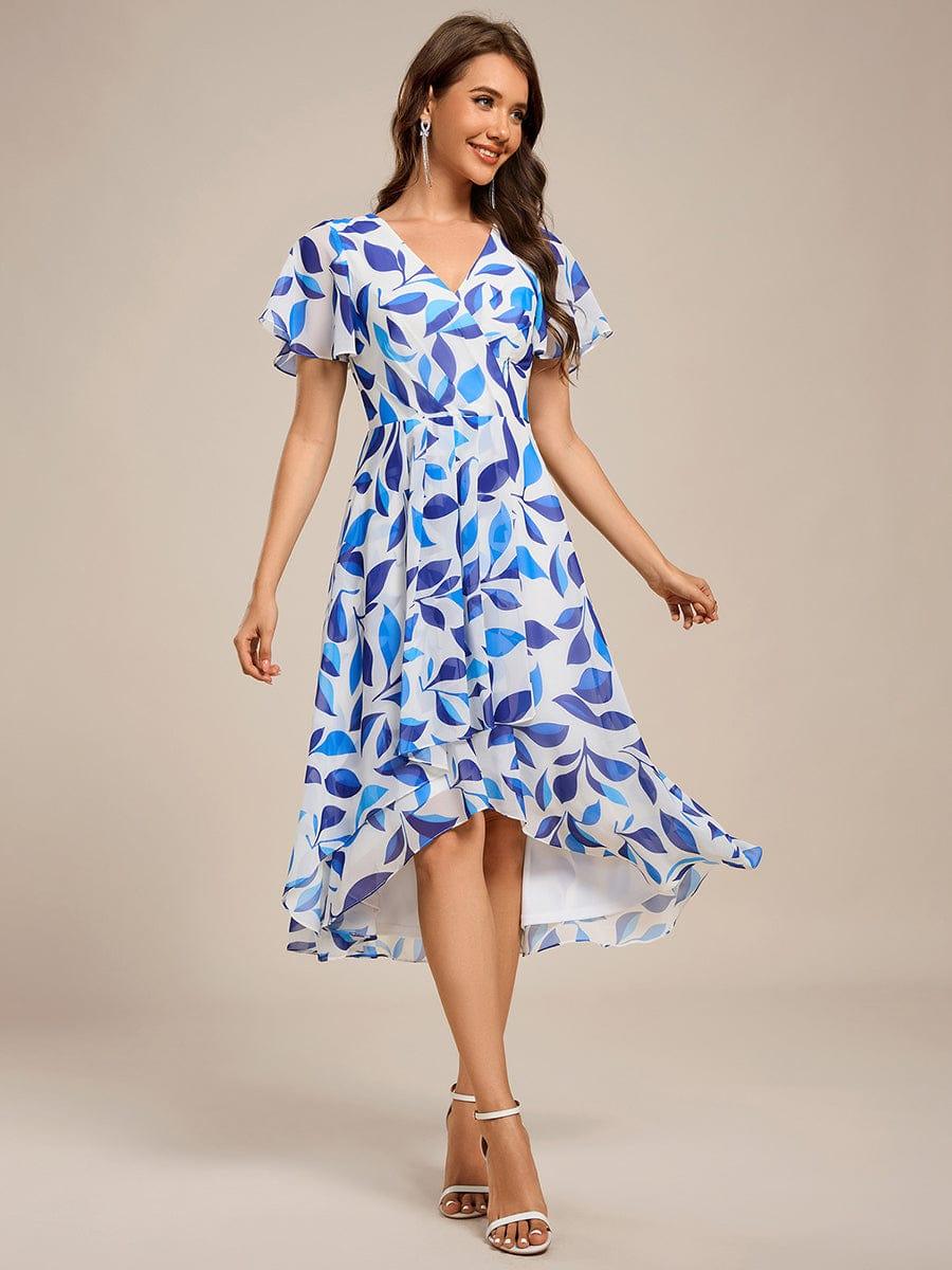 ever CATALEYA|Short Sleeve Ruffled Floral Midi Wedding Guest Dress