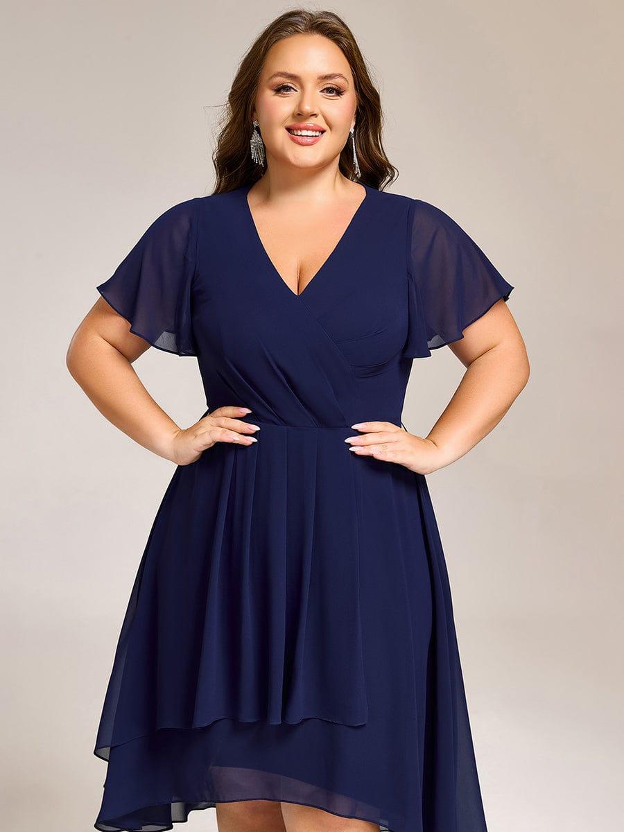 ever CATALEYA|Short Sleeve Ruffled Floral Midi Wedding Guest Dress