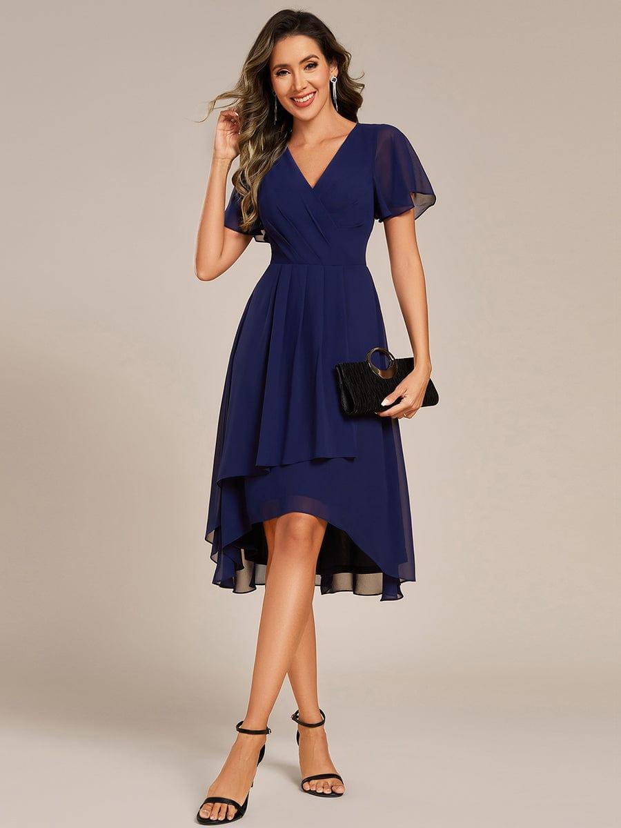 ever CATALEYA|Short Sleeve Ruffled Floral Midi Wedding Guest Dress