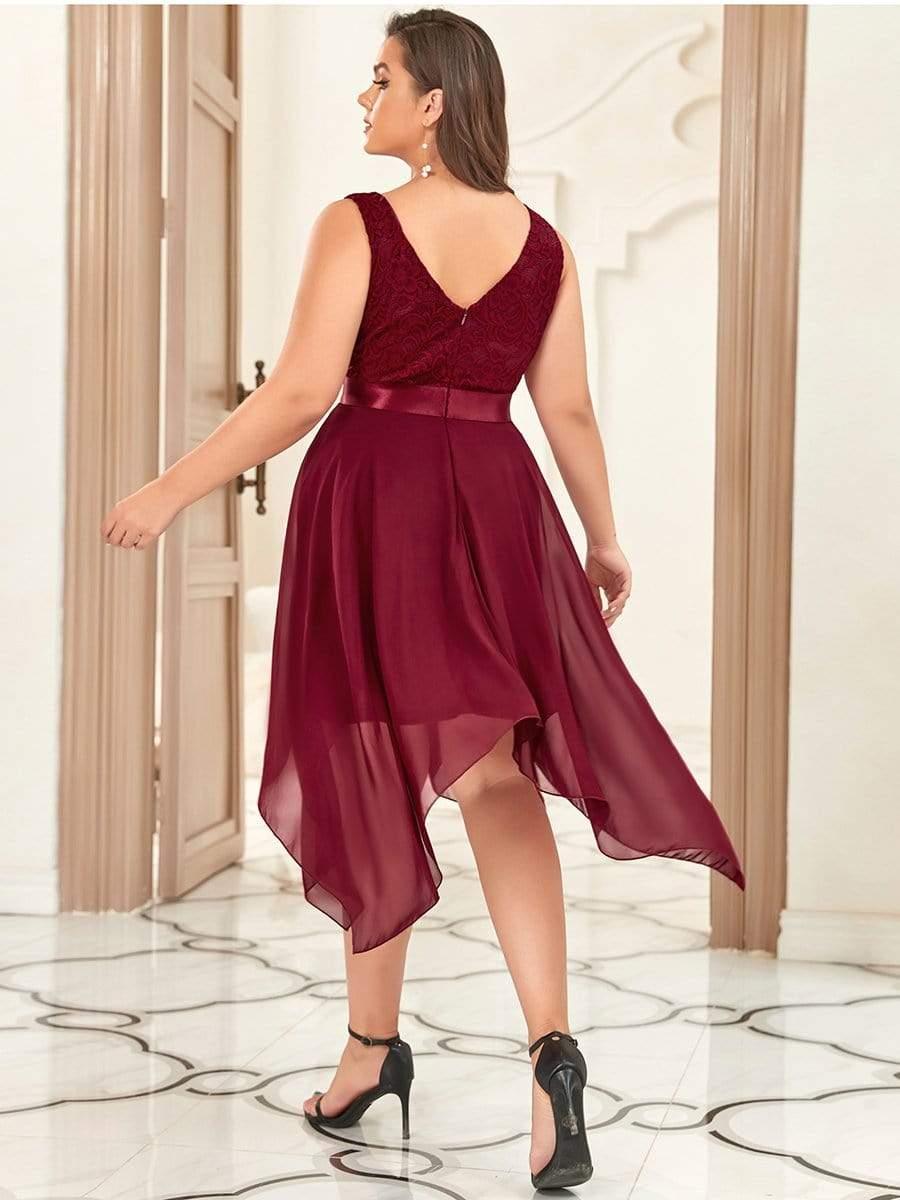 ever COSTA|Stunning V Neck Lace Chiffon Bridesmaid Dress