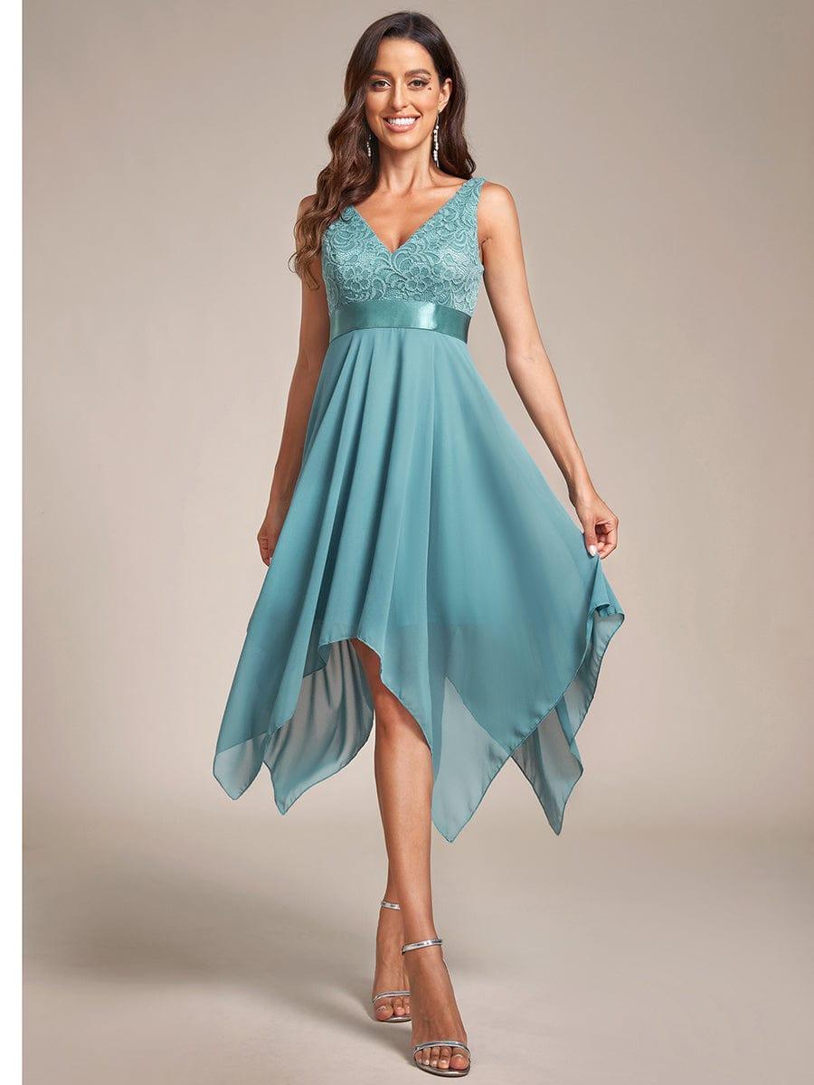 ever COSTA|Stunning V Neck Lace Chiffon Bridesmaid Dress