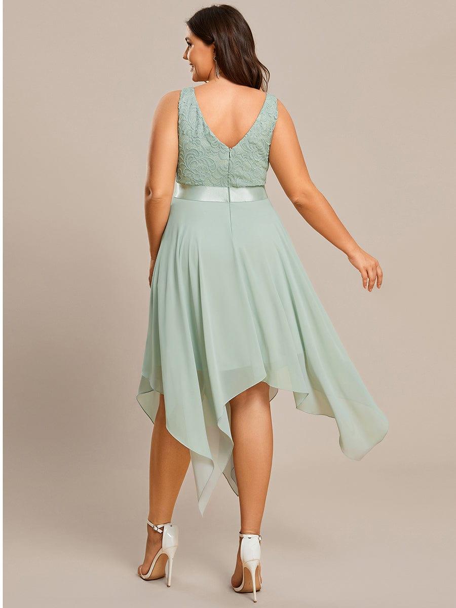 ever COSTA|Stunning V Neck Lace Chiffon Bridesmaid Dress